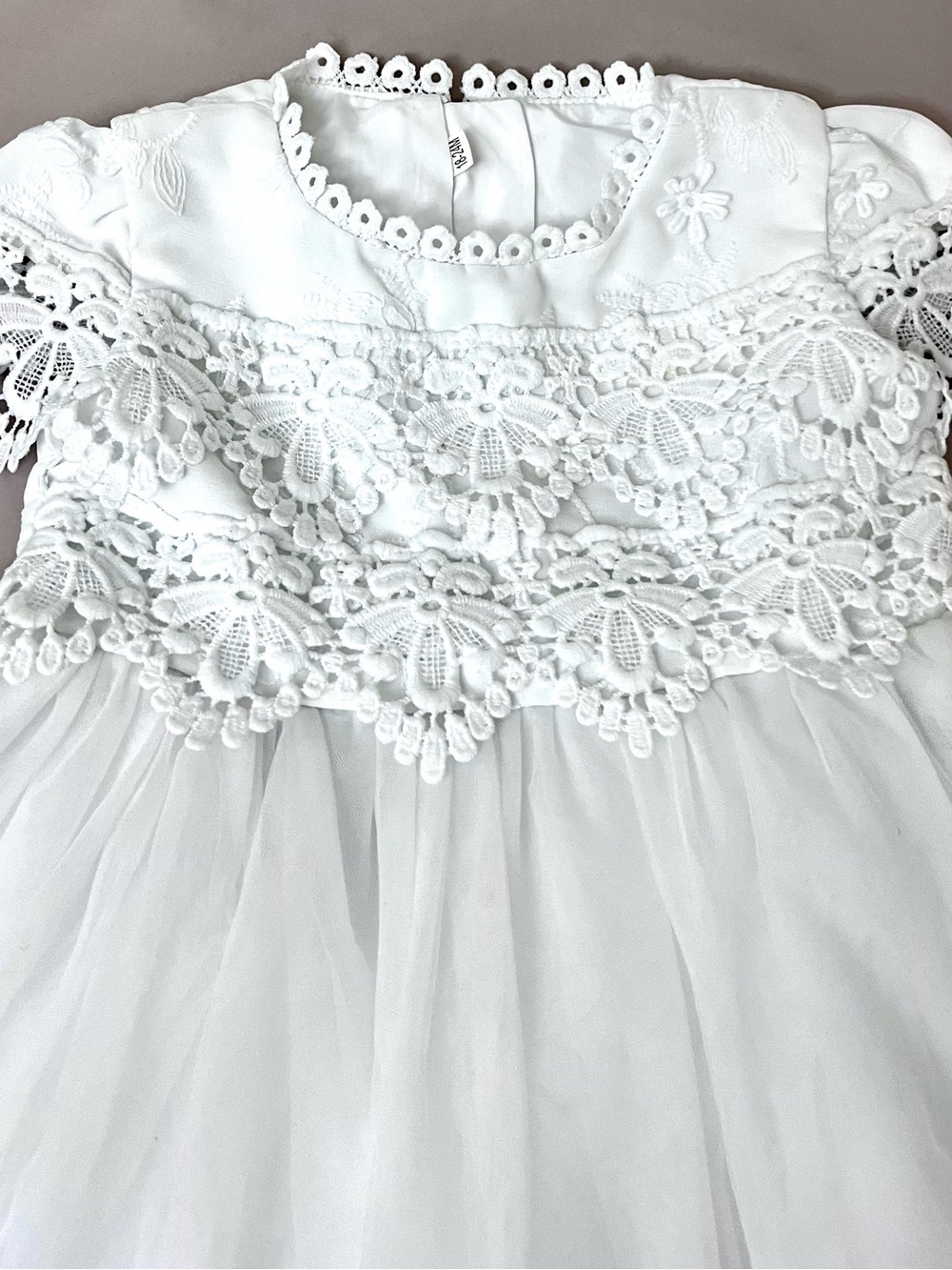 White Lace Bodice Formal Dress for Girls